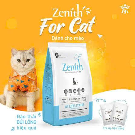 SKU1 : Hạt Mềm Cho Mèo Zenith Hairball Tiêu Búi Lông 1.2KG-duoc-ban-tai-CLOUDY PET SHOP
