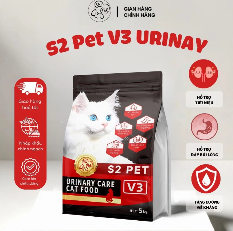 SKU 2 : HẠT S2 PET V3 Urinary Care ( TIẾT NIỆU ) cho mèo mọi lứa tuổi-duoc-ban-tai-CLOUDY PET SHOP