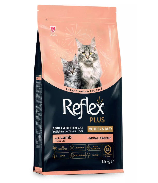 SKU 5.9.4 :  Reflex Plus Mother & Baby Cat Food vị Thịt cừu và Gạo - Túi 1.5kg-duoc-ban-tai-CLOUDY PET SHOP