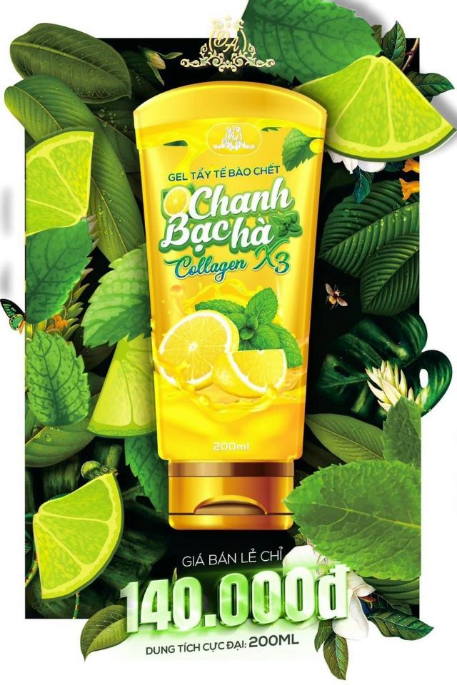 TẨY TẾ BÀO CHẾT CHANH BẠC HÀ COLLAGEN X3 -duoc-ban-tai-SHOP NGỌC ÁNH