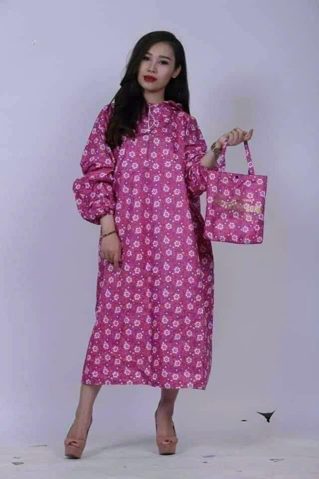 ÁO MƯA BÍT CHÚC SEN VẢI HOA SIÊU NHẸ-duoc-ban-tai-SHOP NGỌC ÁNH