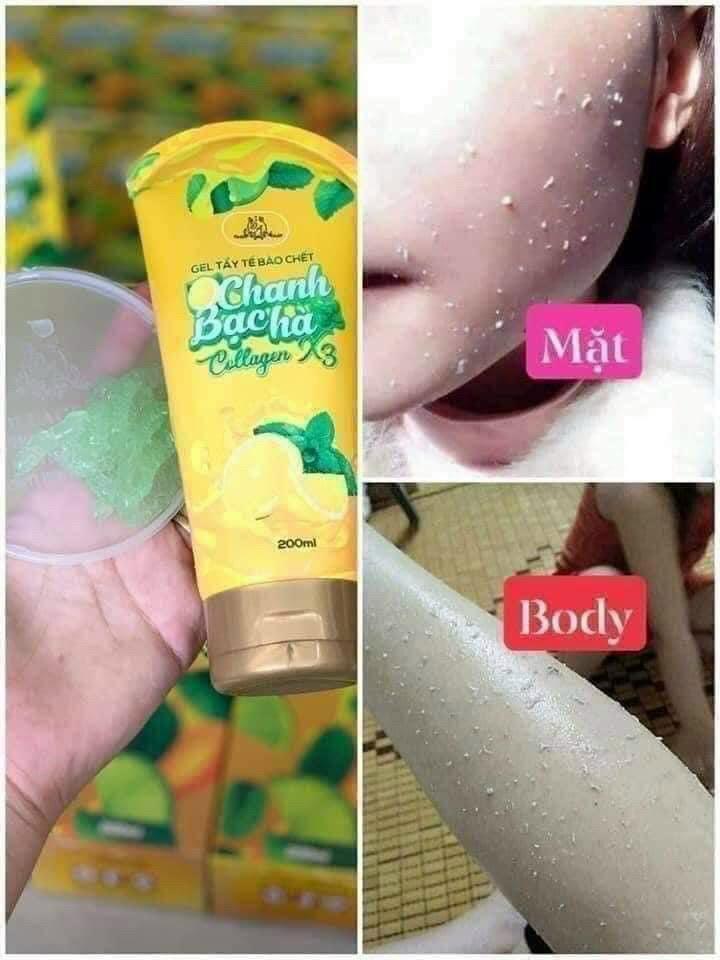 TẨY TẾ BÀO CHẾT CHANH BẠC HÀ COLLAGEN X3 -duoc-ban-tai-SHOP NGỌC ÁNH