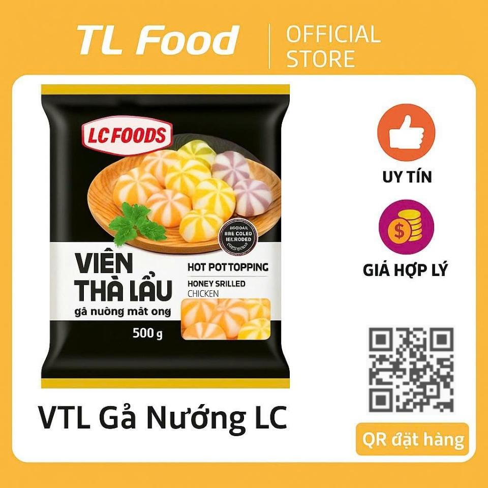 Viên Thả Lẩu Gà Nướng Mật Ong LC 500g 32viên -duoc-ban-tai-TL Food