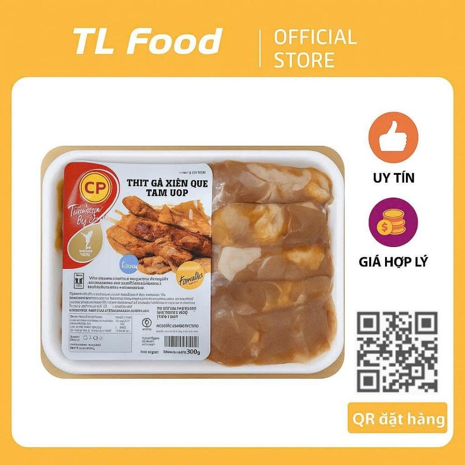 Thịt Gà Xiên Que Tẩm Ướp CP 500g-duoc-ban-tai-TL Food