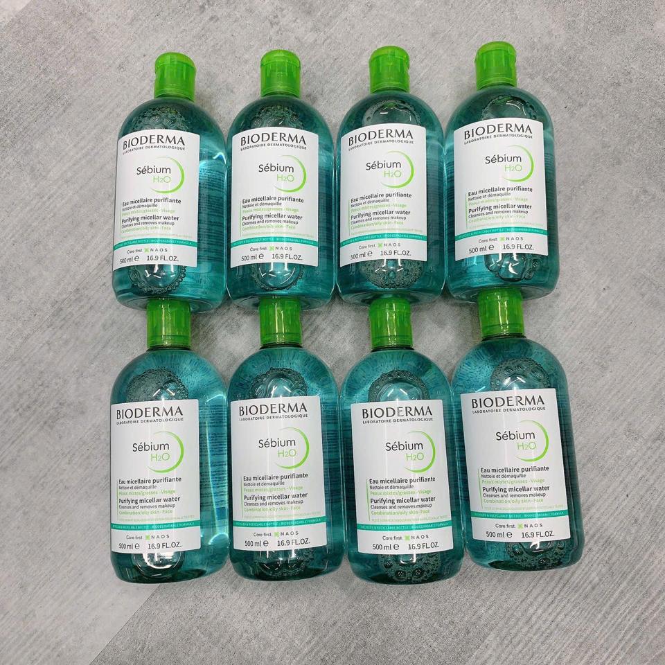 Nước tẩy trang Bioderma dành cho da hỗn hợp, da dầu, da mụn Sébium H2O 500ml-duoc-ban-tai-Hoàng Lan - Mỹ Phẩm Chính Hãng