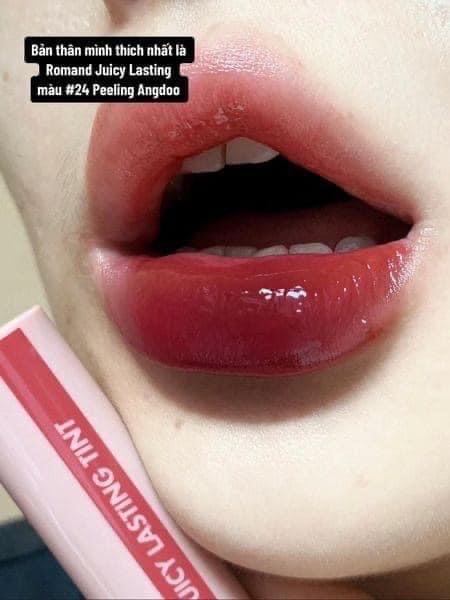 #24 Son Tint Bóng Romand Juicy Lasting 24 - Đỏ Anh Đào-duoc-ban-tai-Hoàng Lan - Mỹ Phẩm Chính Hãng