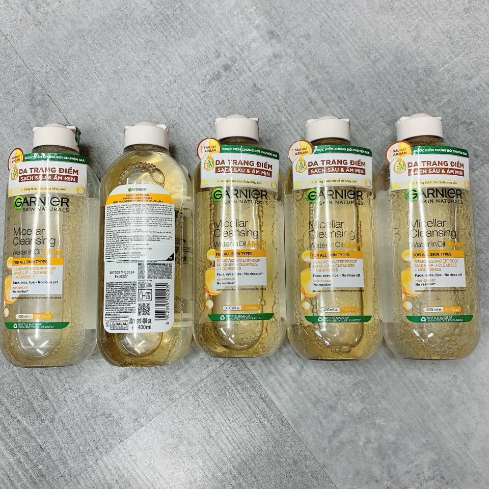 Nước tẩy trang Garnier 400ml Màu Vàng Có Lớp Dầu-duoc-ban-tai-Hoàng Lan - Mỹ Phẩm Chính Hãng