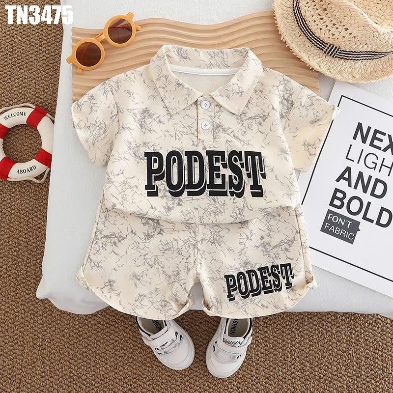 TN3475 - Set Áo Quần Hoa Văn Podest Cho Bé Trai-duoc-ban-tai-Nhập Khẩu Chính Hãng