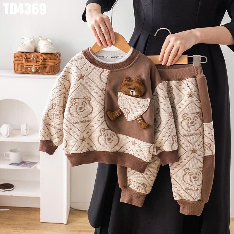 TD4369 - Set Áo Quần Gấu Đính Gấu-duoc-ban-tai-Nhập Khẩu Chính Hãng