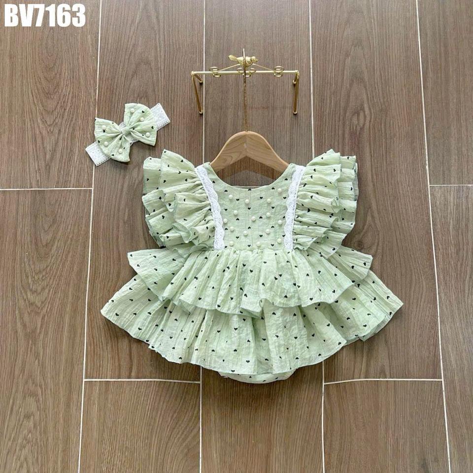 BV7163 - Set Body Váy Chấm Bi Tim Cho Bé Gái-duoc-ban-tai-Nhập Khẩu Chính Hãng