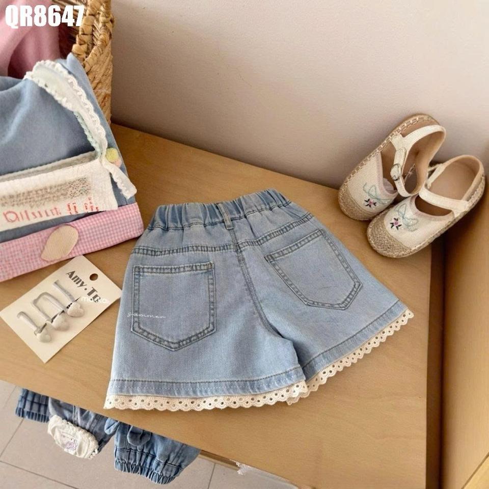 QR8647 - Quần Viền Ren Denim Cho Bé Gái-duoc-ban-tai-Nhập Khẩu Chính Hãng