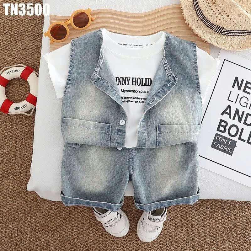 TN3500 - Set 3 Món Gile Kèm Quần Denim Bé Trai-duoc-ban-tai-Nhập Khẩu Chính Hãng