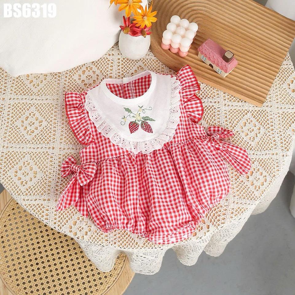 BS6319 - Body Caro Cổ Yếm Dâu Cho Bé Sơ Sinh-duoc-ban-tai-Nhập Khẩu Chính Hãng
