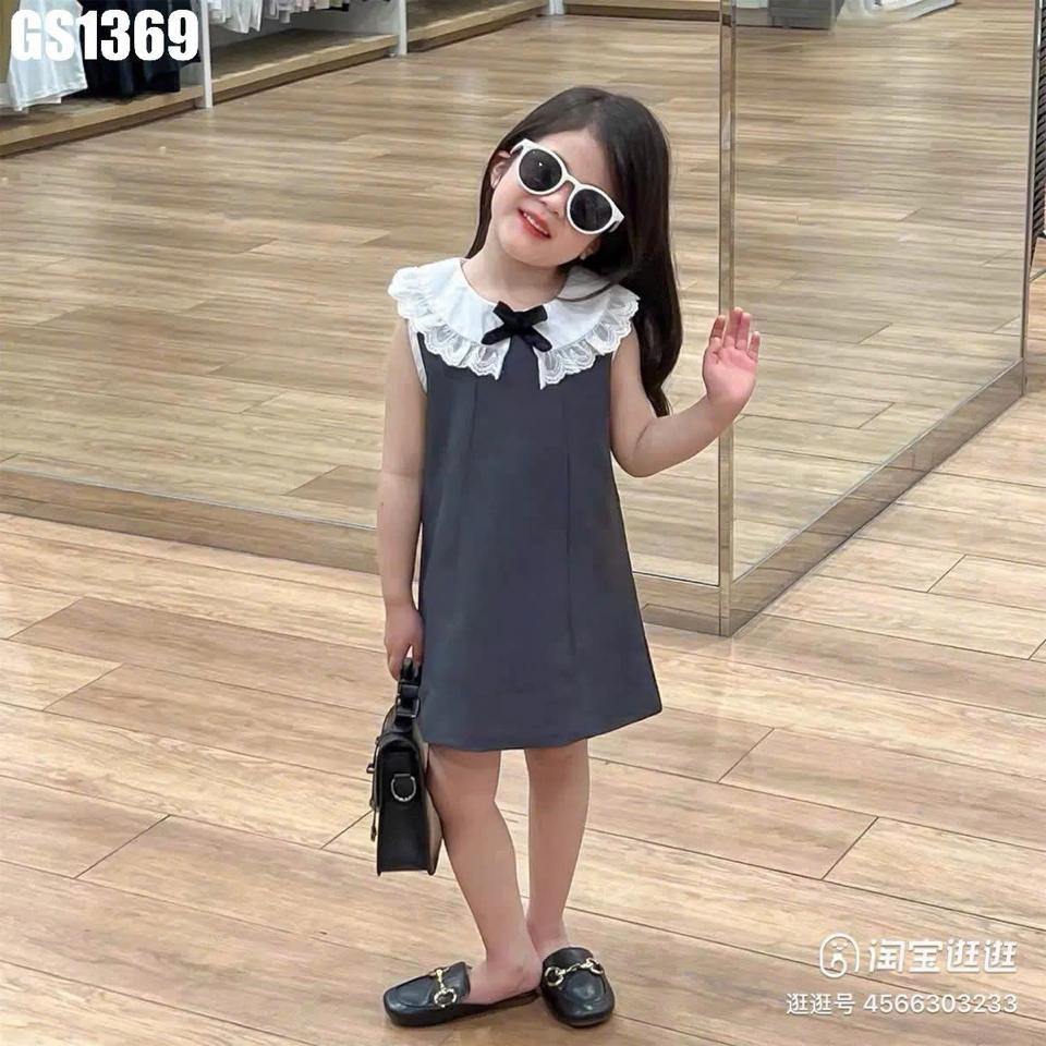 GV0251 - Váy Sát Nách Cổ Bèo Nơ Xám-duoc-ban-tai-Nhập Khẩu Chính Hãng