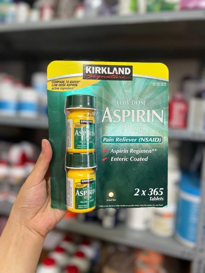 THUỐC GIẢM ĐAU VÀ CHỐNG ĐỘT QUỴ Aspirin 81mg Kirkland Mỹ-duoc-ban-tai-Nhập Khẩu Chính Hãng