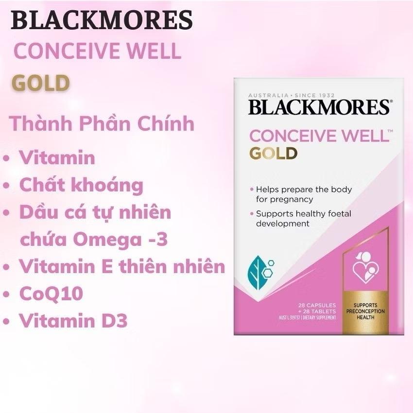 Blackmore bổ trứng hộp 56 viên, tăng khả năng thụ thai - Blackmores Conceive Well Gold-duoc-ban-tai-Nhập Khẩu Chính Hãng