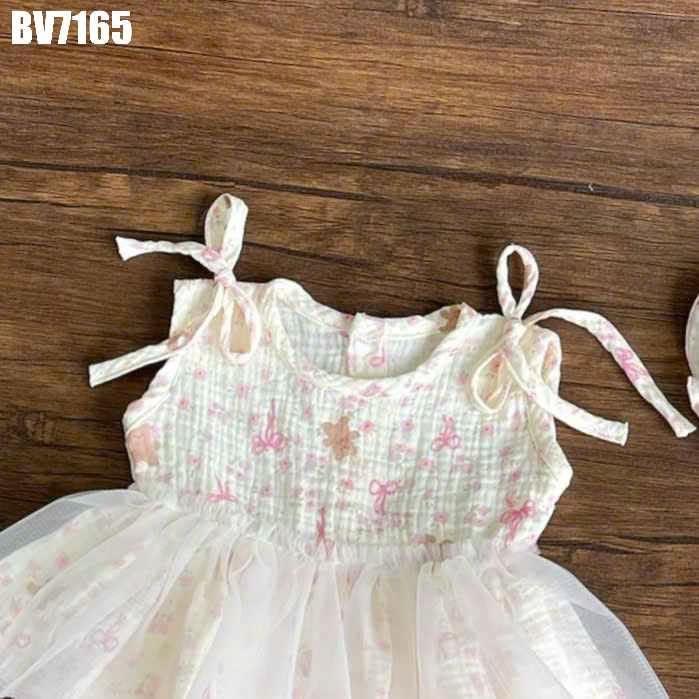 BV7165 - Set Body Váy Hoa Nhí Phối Voan Bé Gái 3-11kg-duoc-ban-tai-Nhập Khẩu Chính Hãng