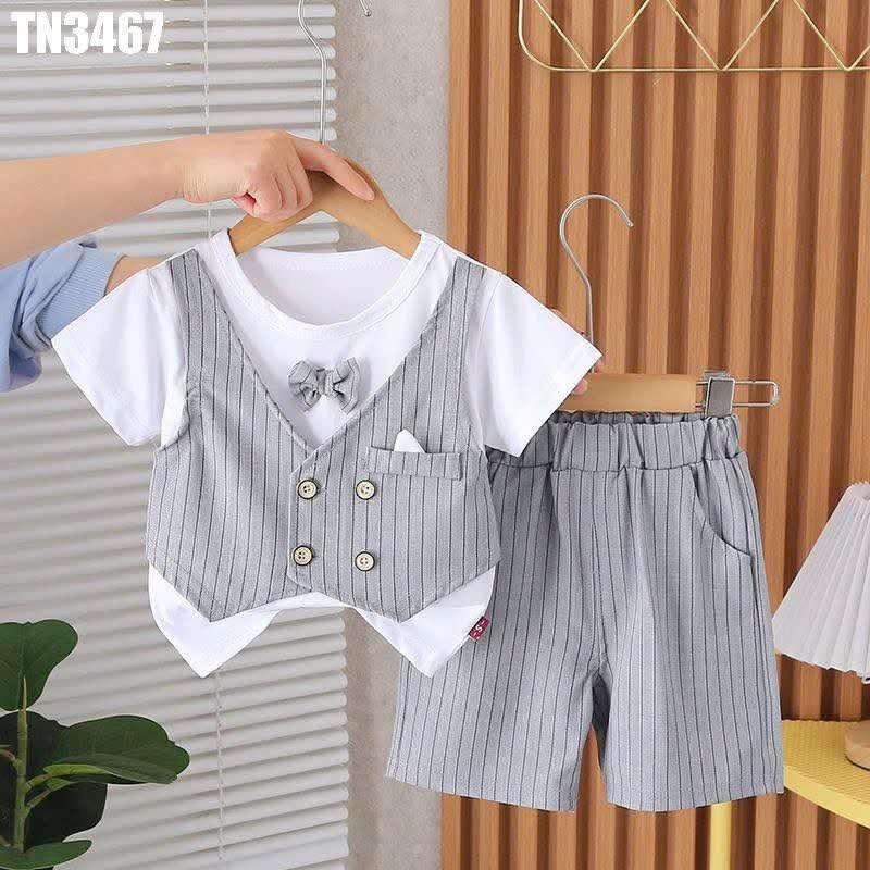 TN3467 - Set Áo Quần Giả Gile Sọc Bé Trai-duoc-ban-tai-Nhập Khẩu Chính Hãng