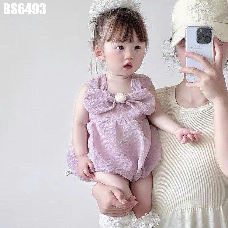 BS6493 - Body 2 Dây Nơ To Hoa Màu Tím Cho Bé Gái-duoc-ban-tai-Nhập Khẩu Chính Hãng