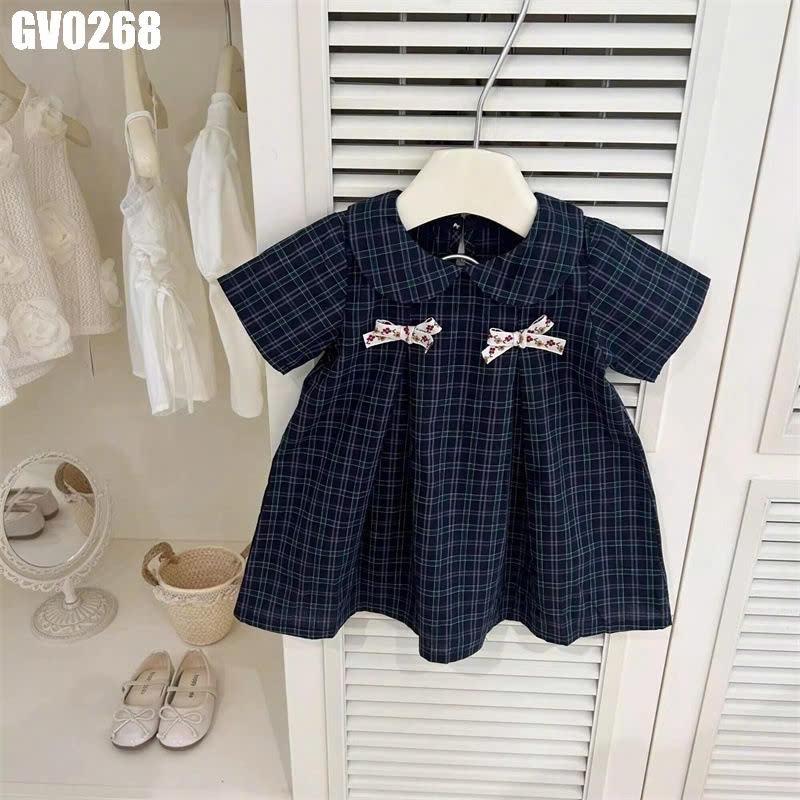 GV0268 - Váy Cổ Bèo 2 Nơ-duoc-ban-tai-Nhập Khẩu Chính Hãng