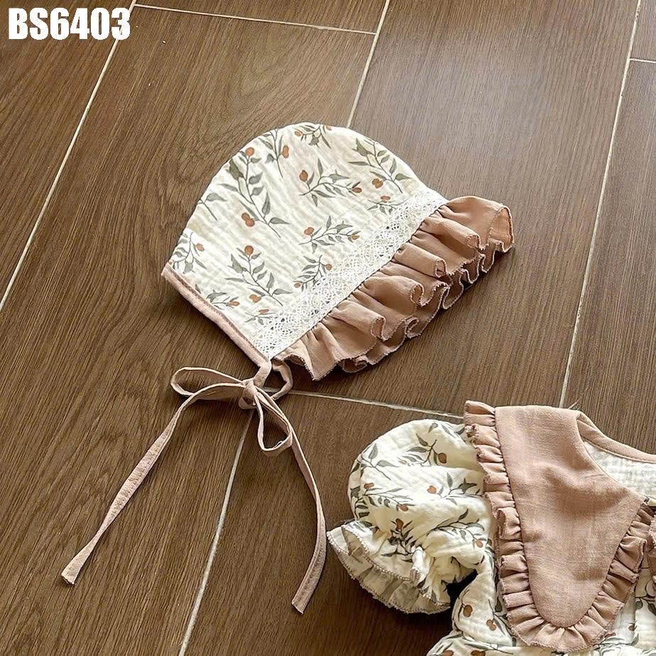 BS6403 - Set body hoa lá kèm nón - be-duoc-ban-tai-Nhập Khẩu Chính Hãng