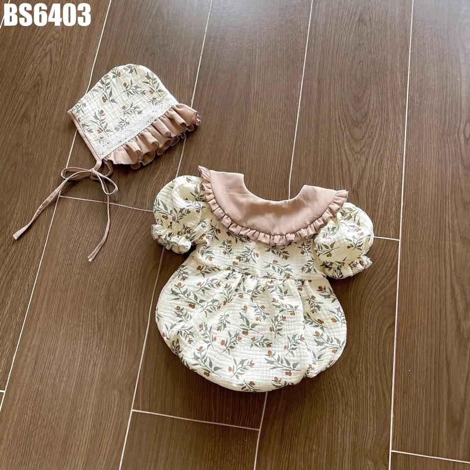 BS6403 - Set body hoa lá kèm nón - be-duoc-ban-tai-Nhập Khẩu Chính Hãng