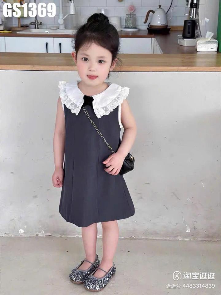 GV0251 - Váy Sát Nách Cổ Bèo Nơ Xám-duoc-ban-tai-Nhập Khẩu Chính Hãng