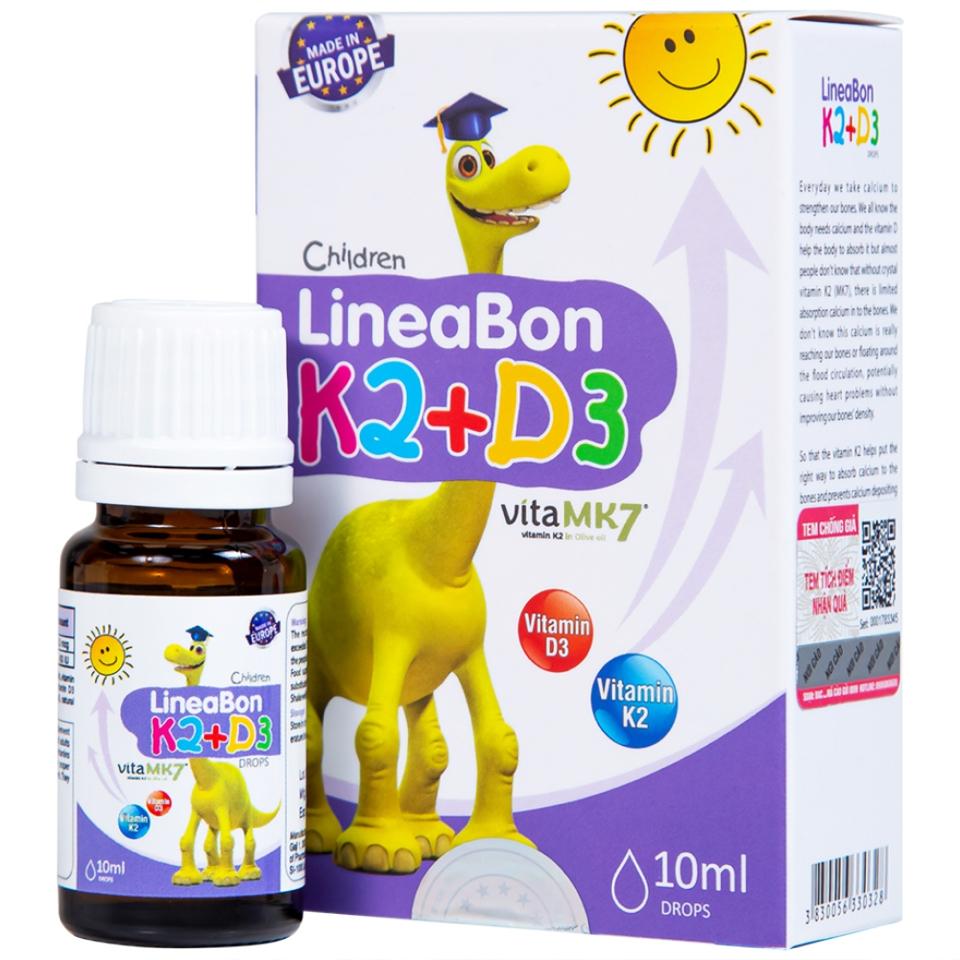 LineaBon vitamin D3 K2 10ml - Vitamin tăng chiều cao cho bé chính hãng-duoc-ban-tai-Nhập Khẩu Chính Hãng