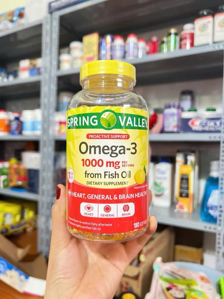 Dầu cá Spring Valley Omega 3 1000mg 180 viên-duoc-ban-tai-Nhập Khẩu Chính Hãng