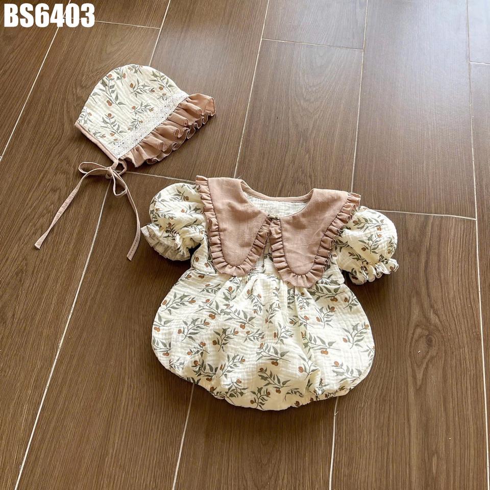 BS6403 - Set body hoa lá kèm nón - be-duoc-ban-tai-Nhập Khẩu Chính Hãng