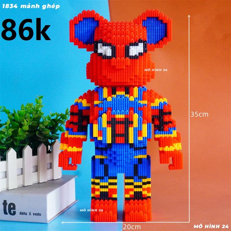 Đồ chơi lego bear brick lắp ráp gấu BEARBRICK NGƯỜI NHỆN-duoc-ban-tai-Mô hình 24