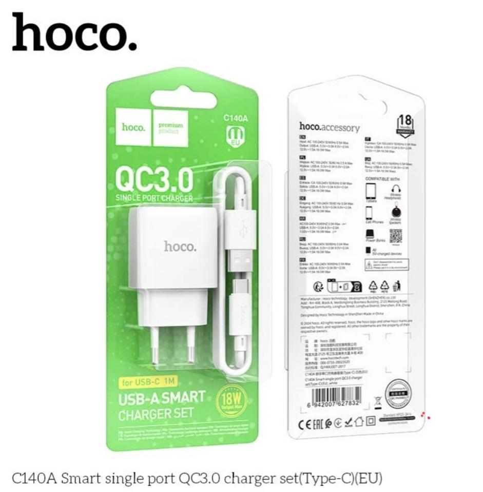 C140 typeC bộ sạc nhanh 18w báo đèn -duoc-ban-tai-Tùng Phụ Kiện Hoco