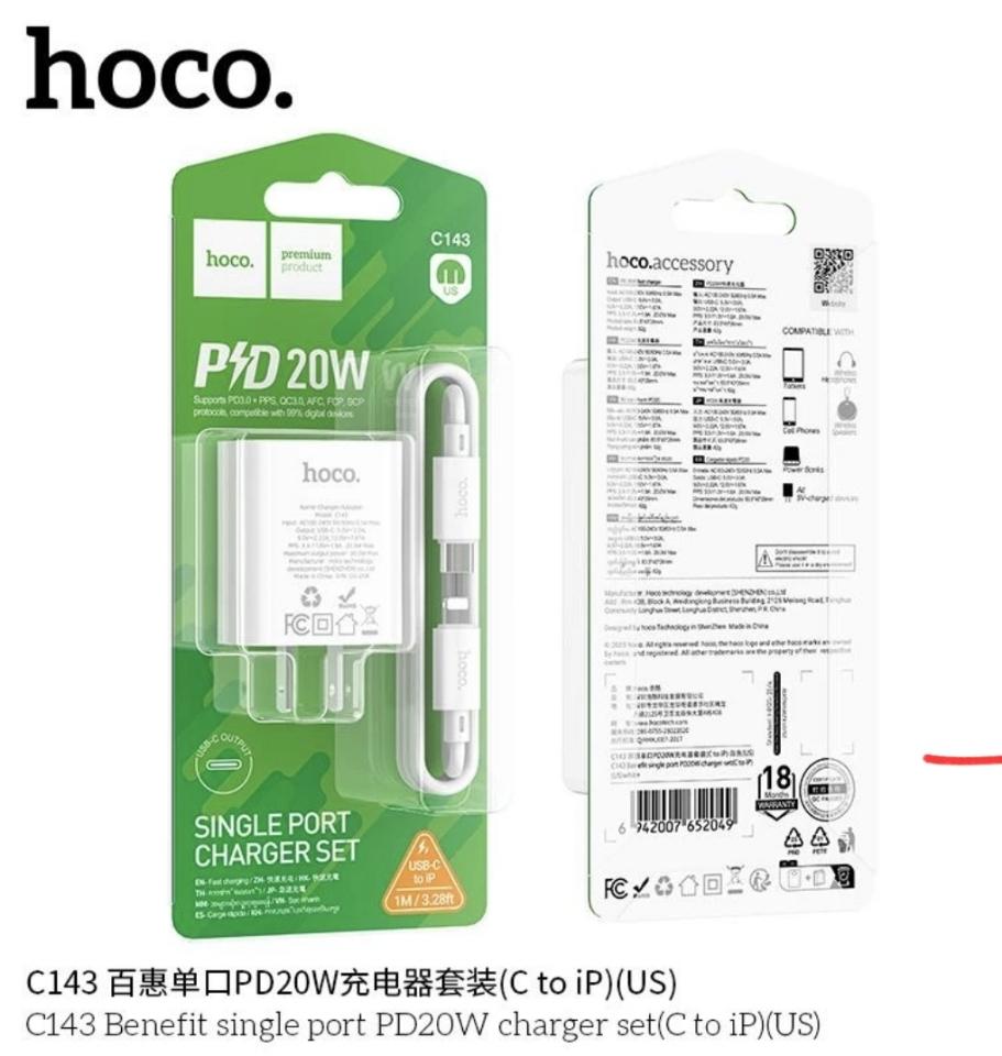 C143 IP 20w bộ sạc nhanh hoco-duoc-ban-tai-Tùng Phụ Kiện Hoco
