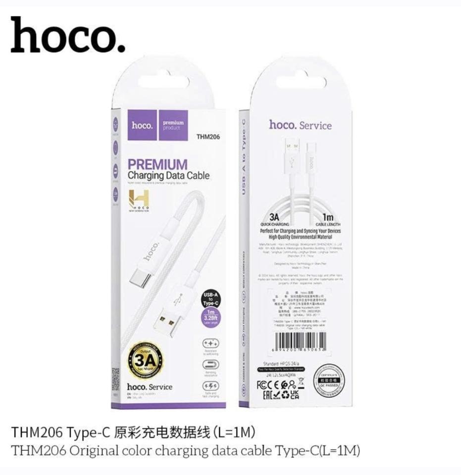 T6 typeC dây sạc dù  3A-duoc-ban-tai-Tùng Phụ Kiện Hoco