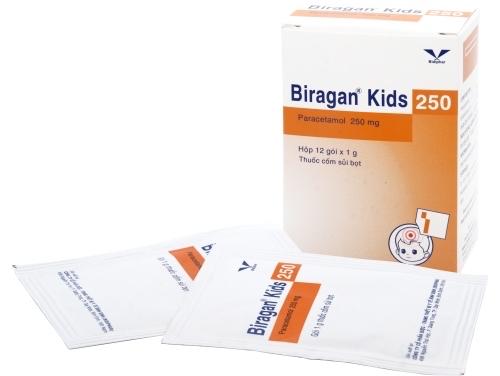 Biragan kids 250mg paracetamol hộp 12 gói-duoc-ban-tai-Thuốc sỉ hapulico hà nội