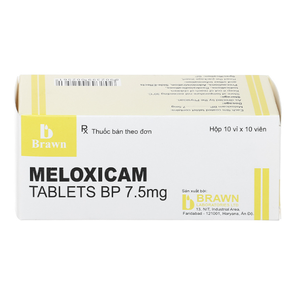 Meloxicam 7.5mg brawn ấn độ hộp 10 vỉ x 10 viên-duoc-ban-tai-Thuốc sỉ hapulico hà nội