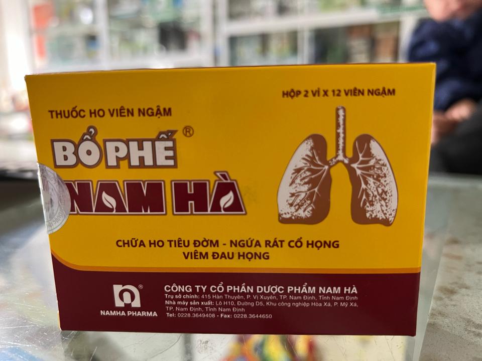 Bổ phế nam hà ngậm hộp 2 vỉ 12 viên ngậm-duoc-ban-tai-Dược sỉ hapulico hà nội