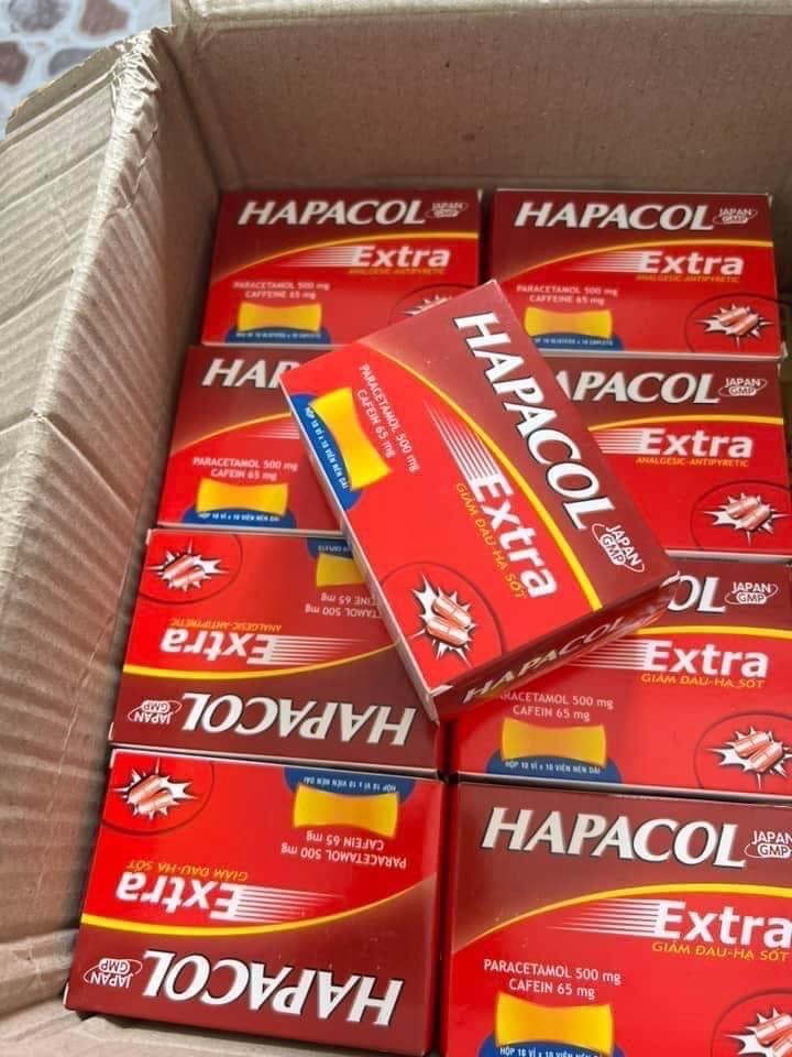 Hapacol extra hộp 10 vỉ x 10 viên hậu giang-duoc-ban-tai-Thuốc sỉ hapulico hà nội