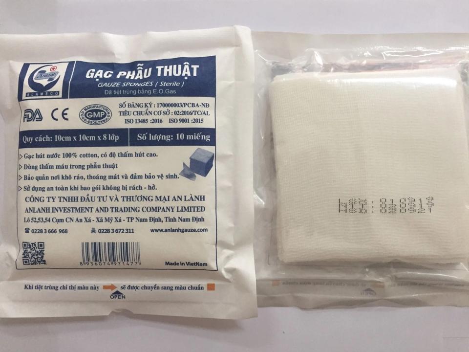 Gạc phẫu thuật 10cm x 10cm x 12 lớp bịch 10 gói-duoc-ban-tai-Dược sỉ hapulico hà nội