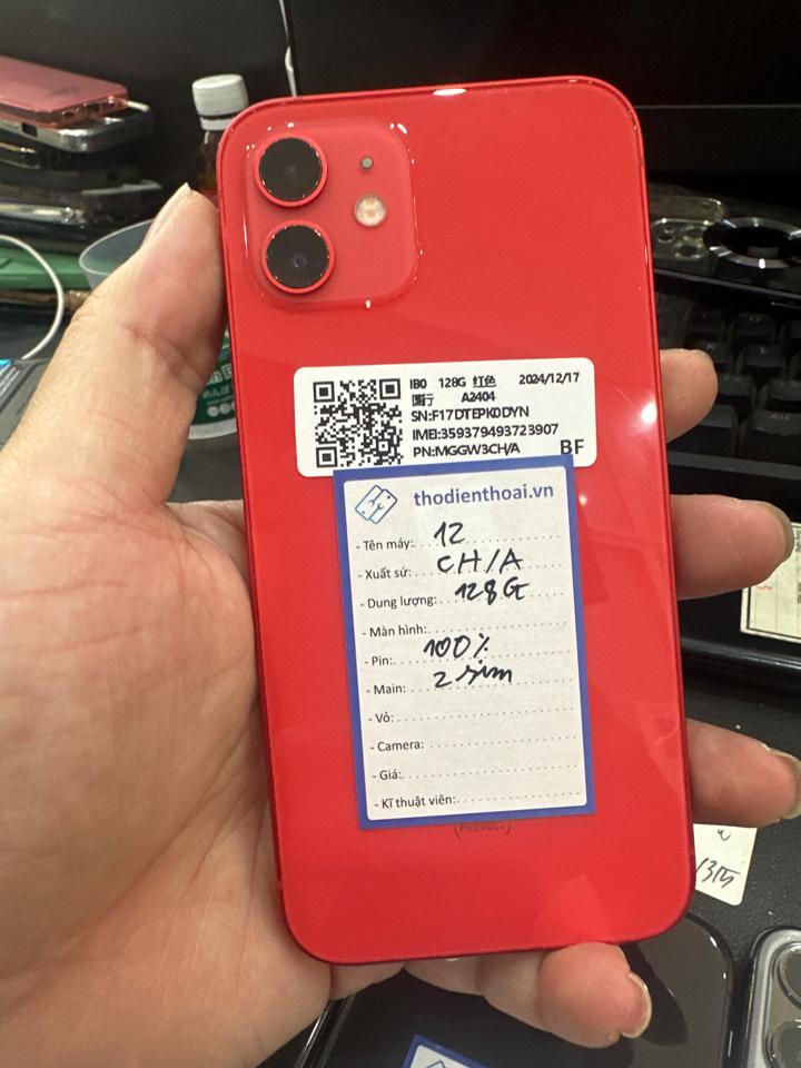 iphone 12 128G 100% đỏ 907 -duoc-ban-tai-Huấn Hải Hậu - thodienthoai.vn