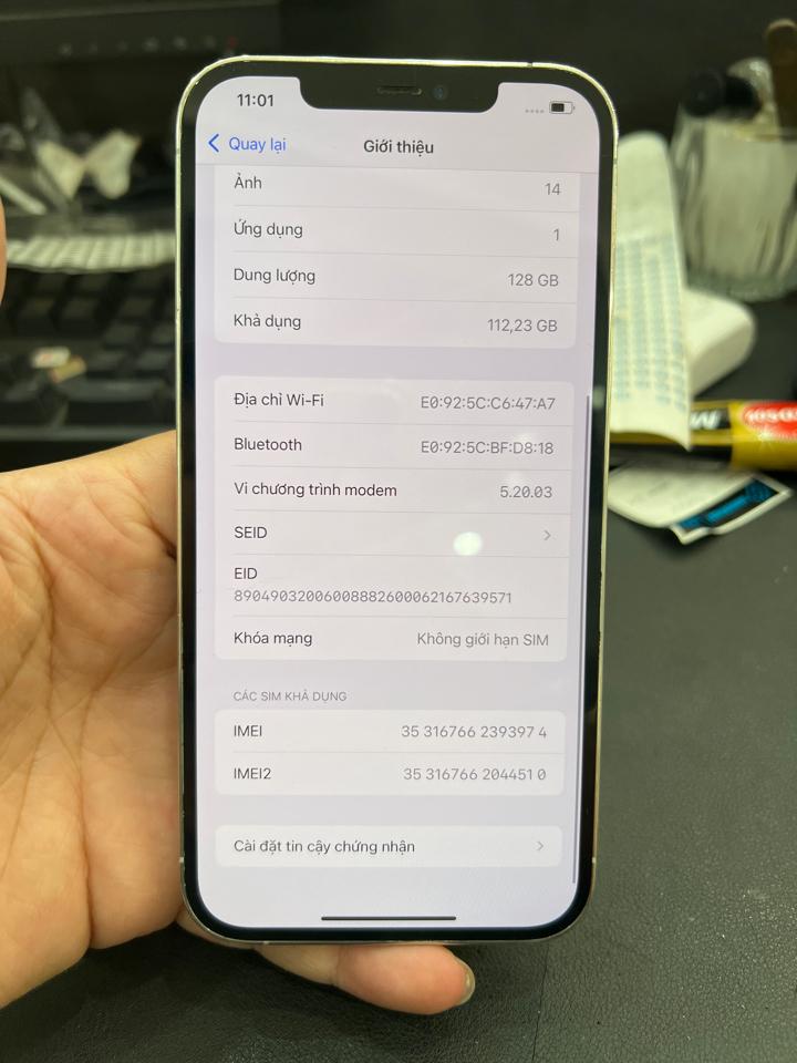 iphone 12 Prm 128G pin 83% trắng 393974-duoc-ban-tai-Huấn Hải Hậu - thodienthoai.vn