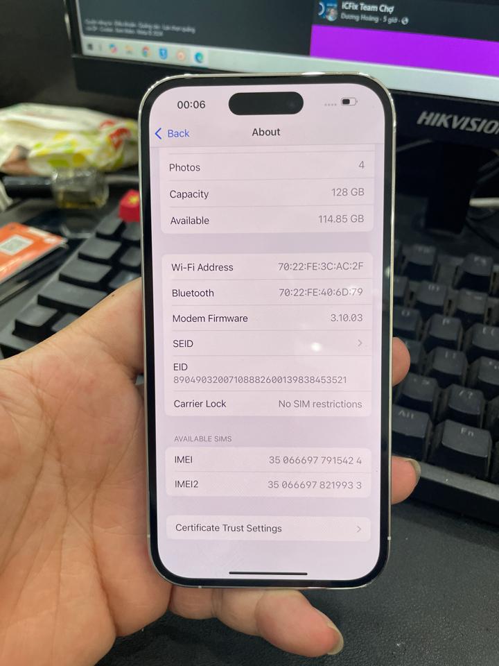 iphone 14 Pro 128G 100% trắng 424-duoc-ban-tai-Huấn Hải Hậu - thodienthoai.vn
