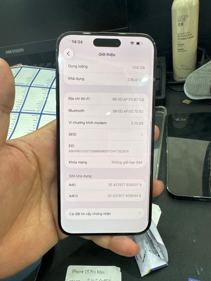 iPhone 15 ProMax LL/A esim 256G pin 85% xanh 293075-duoc-ban-tai-HuấnĐT.VN - Mua Bán Sửa Chữa Điện Thoại tại Hải Hậu