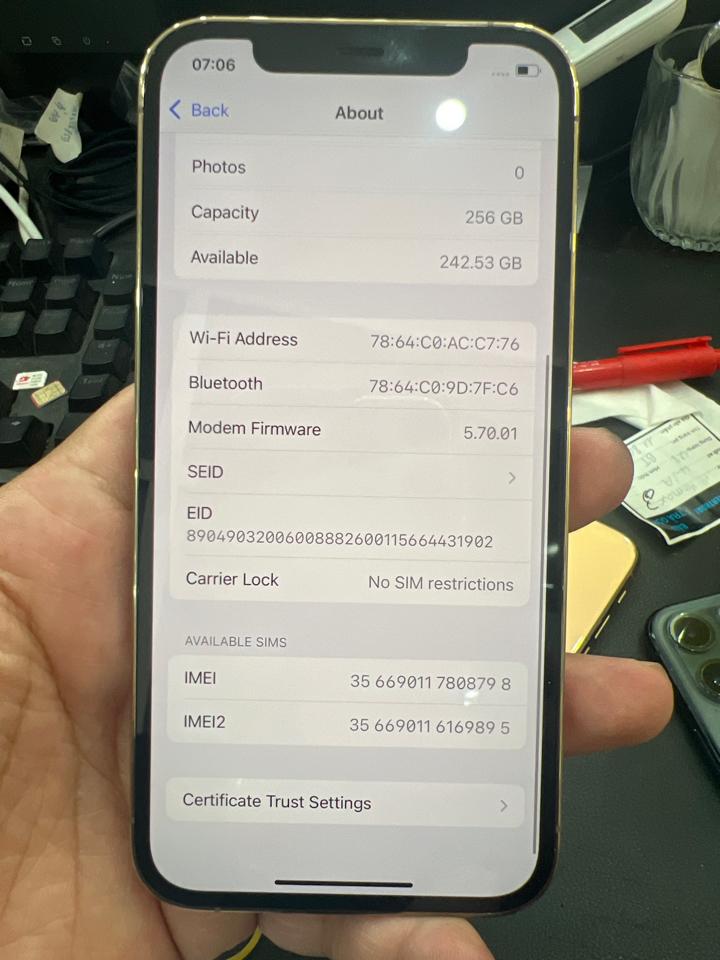 iphone 12 Pro 256G pin 100% vàng 808798-duoc-ban-tai-Huấn Hải Hậu - thodienthoai.vn