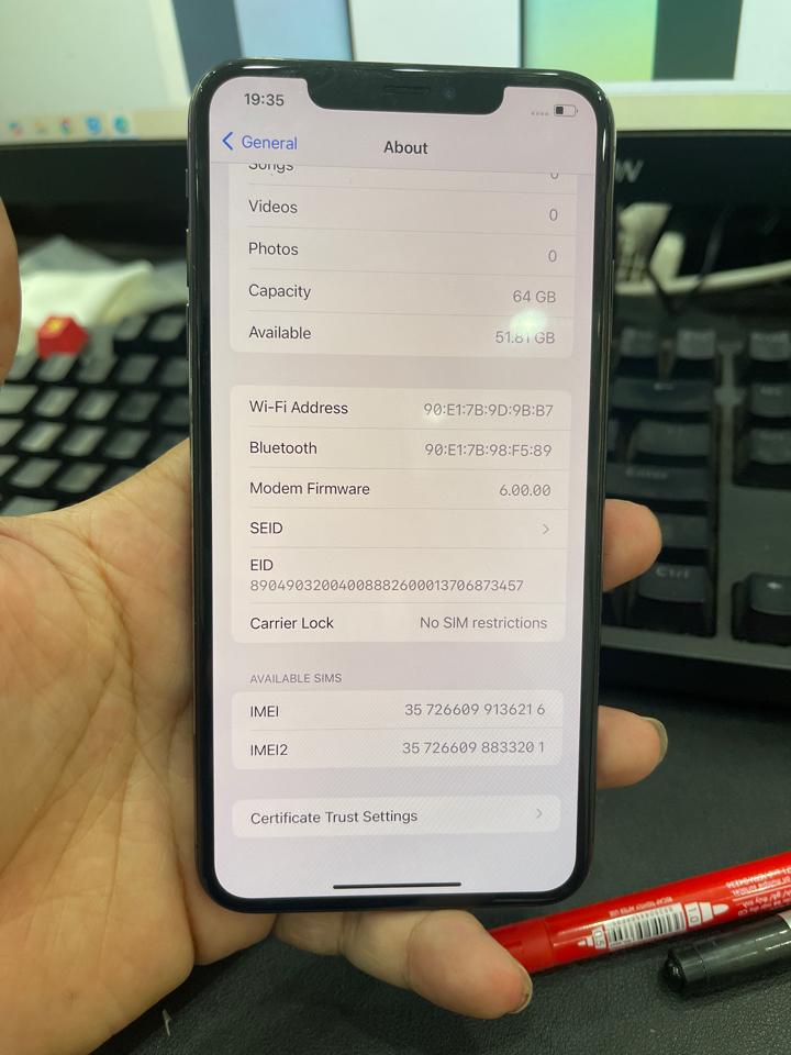 iphone XSM 64G pin 82% viền xấu đen 216-duoc-ban-tai-Huấn Hải Hậu - thodienthoai.vn