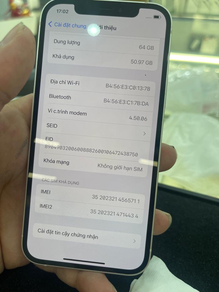 iphone 12 64G pin 100% trắng-duoc-ban-tai-Huấn Hải Hậu - thodienthoai.vn