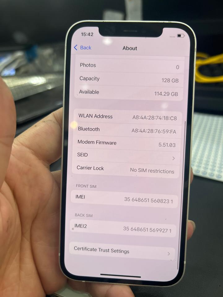 iphone 12 128G 100% trắng 608231-duoc-ban-tai-Huấn Hải Hậu - thodienthoai.vn