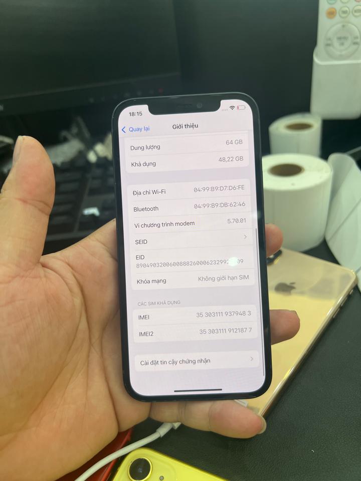 iphone 12 64G pin 100% đen thay vỏ 379483-duoc-ban-tai-Huấn Hải Hậu - thodienthoai.vn