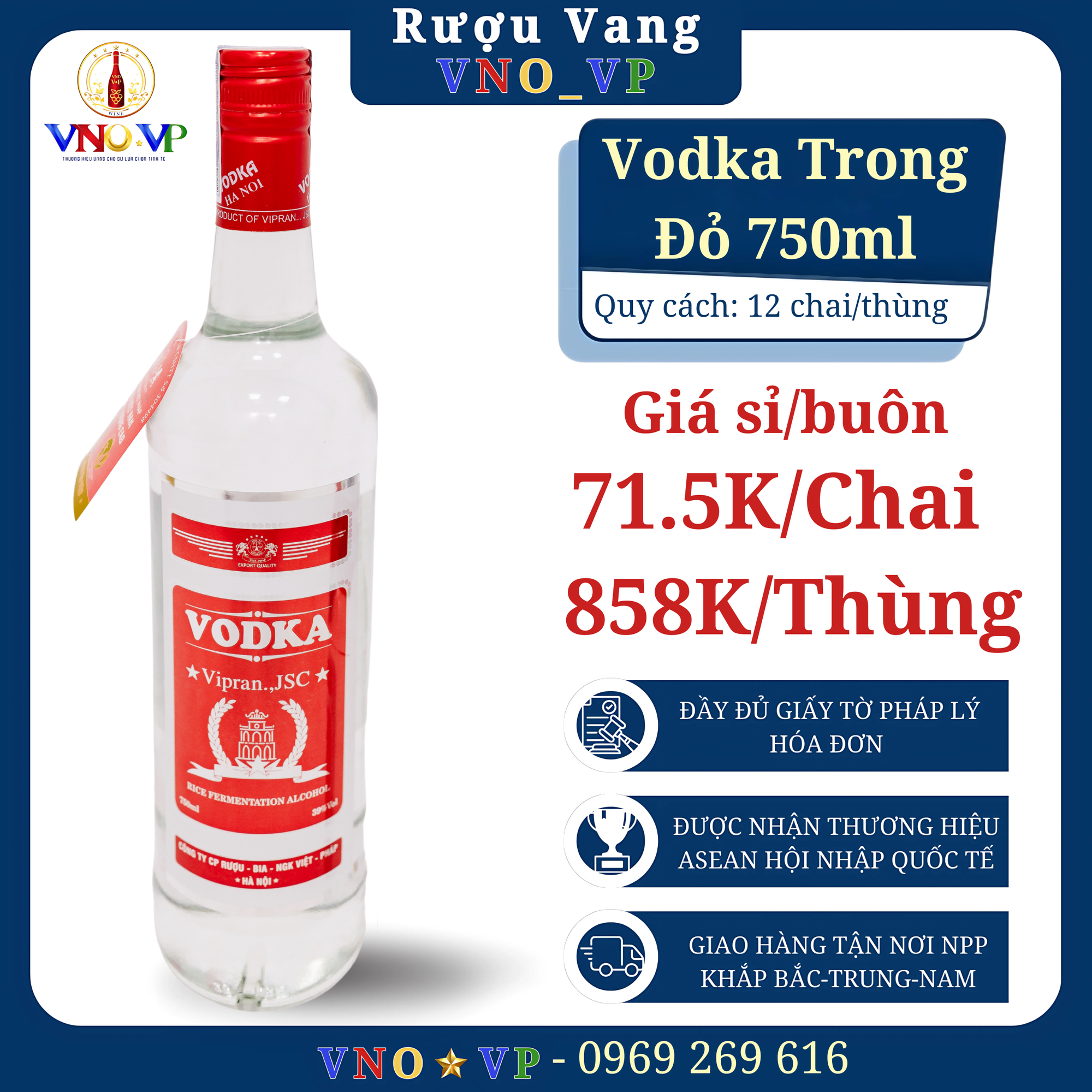 VodKa Trong Đỏ 750ml - Sỉ/ Buôn SLL Toàn Quốc-duoc-ban-tai-VNO_VP – TỔNG KHO RƯỢU VANG LỚN NHẤT TOÀN QUỐC, HỆ THỐNG NPP RƯỢU VANG PHỦ KÍN 63 TỈNH THÀNH, GIAO HÀNG TẬN NƠI TOÀN QUỐC