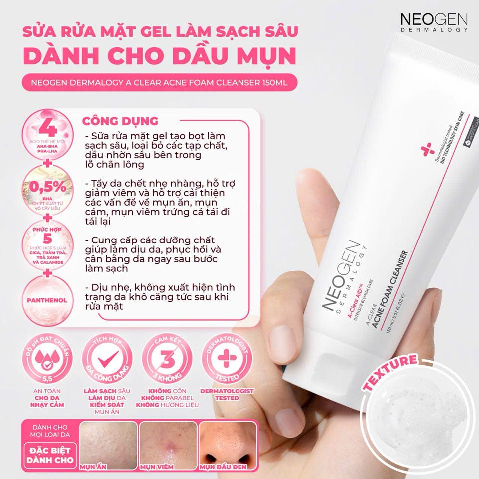 Sữa rữa mặt NEOGEN MỤN-duoc-ban-tai-NHÀ THUỐC TAM NGUYÊN